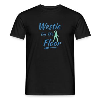 Westie on the floor West Coast Swing Geschenk - Männer T-Shirt - Schwarz - Vorne - AI Model Male 178 light (178cm)