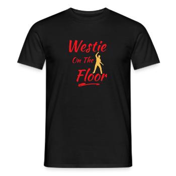 Westie on the floor West Coast swing gift - Men's T-Shirt - black - Front - AI Model Male 178 light (178cm)