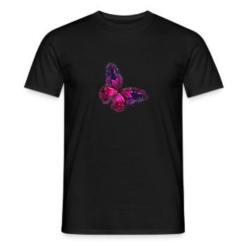 Schmetterling Rosa hell glühend - Männer T-Shirt - Schwarz - Vorne - AI Model Male 178 light (178cm)