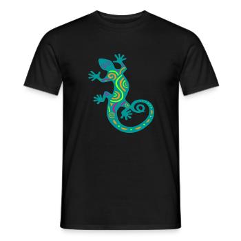 Gecko colorful drawing - Men's T-Shirt - black - Front - AI Model Male 178 light (178cm)