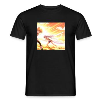 Anime-Nacht: Der Kampf um die Seele - Männer T-Shirt - Schwarz - Vorne - AI Model Male 178 light (178cm)