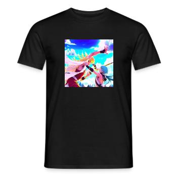 Anime-Schlacht: Der Kampf um die Seele - Männer T-Shirt - Schwarz - Vorne - AI Model Male 178 light (178cm)