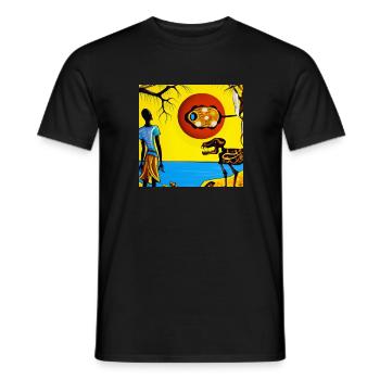 African-Style-Art T-Shirt - Men's T-Shirt - black - Front - AI Model Male 178 light (178cm)
