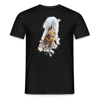 Esel - Männer T-Shirt - Schwarz - Vorne - AI Model Male 178 light (178cm)