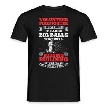 Volunteer Firefighter Firefighter Volunteers - Men's T-Shirt - black - Front - AI Model Male 178 light (178cm)