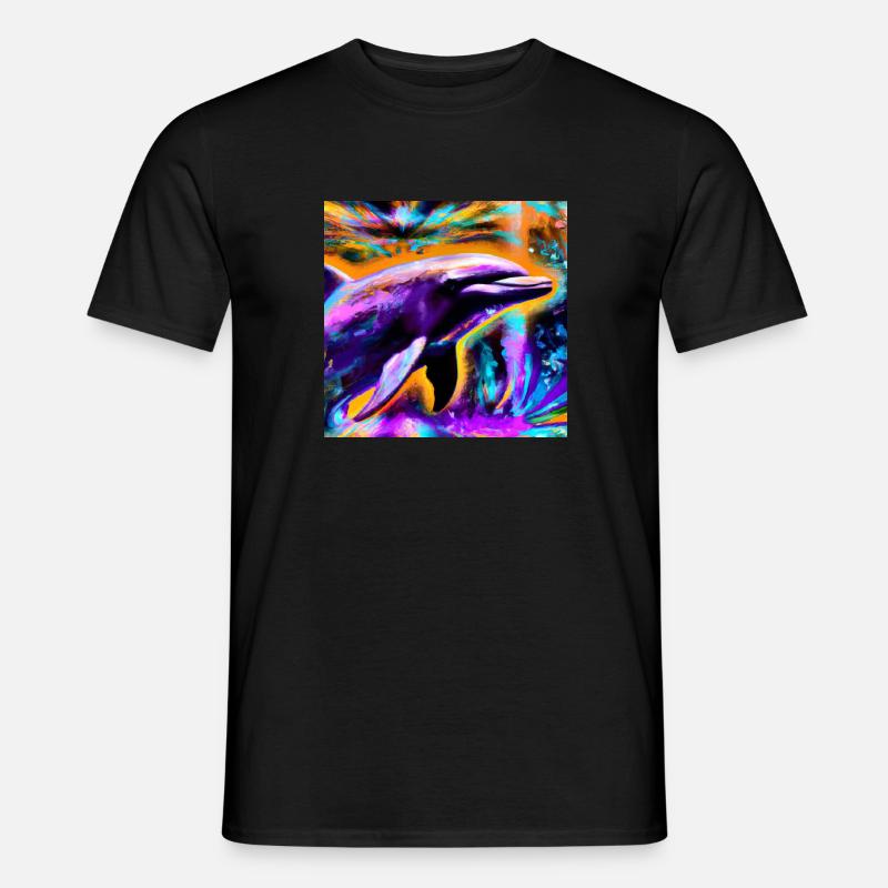 Delphin - Männer T-Shirt - Schwarz