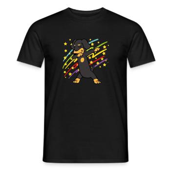 Retro Vintage Party Disco Dabbing Dab Dacke Teckel - Männer T-Shirt - Schwarz - Vorne - AI Model Male 178 light (178cm)