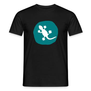 Gecko Lizard Salamander hand drawn gift idea - Men's T-Shirt - black - Front - AI Model Male 178 light (178cm)
