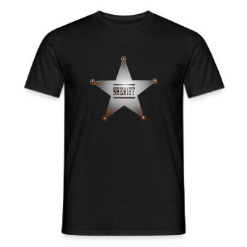 cowboy ranger rancher sheriff horsewester - Men's T-Shirt - black - Front - AI Model Male 178 light (178cm)