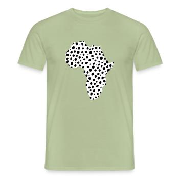 AFRIQUE - modèle guépard continent - T-shirt homme - vert sauge - Devant - AI Model Male 178 light (178cm)