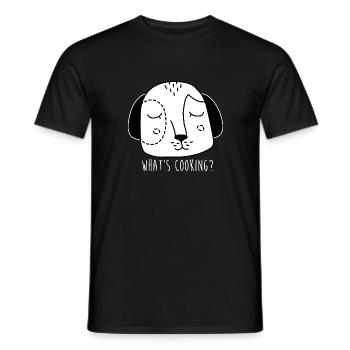 Visage de chien de dessin animé avec dire - T-shirt homme - noir - Devant - AI Model Male 178 light (178cm)