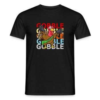 Retro Vintage Style Thanksgiving Truthahn Pute - Männer T-Shirt - Schwarz - Vorne - AI Model Male 178 light (178cm)