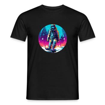 Snowboard ou ski puis après-ski - T-shirt homme - noir - Devant - AI Model Male 178 light (178cm)