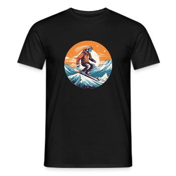 Snowboard ou ski puis après-ski - T-shirt homme - noir - Devant - AI Model Male 178 light (178cm)