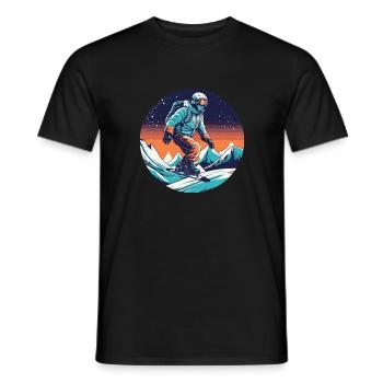 Snowboard ou ski puis après-ski - T-shirt homme - noir - Devant - AI Model Male 178 light (178cm)