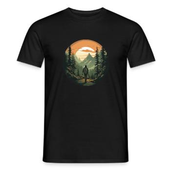 Forest Nature Trekking Adventure - Men's T-Shirt - black - Front - AI Model Male 178 light (178cm)