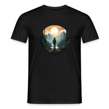 Forest Nature Trekking Adventure - Men's T-Shirt - black - Front - AI Model Male 178 light (178cm)