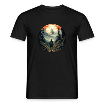 Forest Nature Trekking Adventure - Men's T-Shirt - black - Front - AI Model Male 178 light (178cm)
