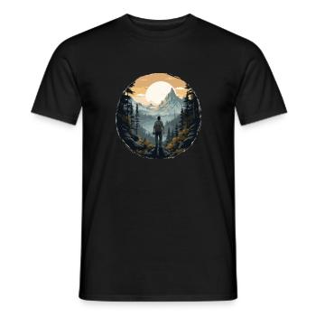Forest Nature Trekking Adventure - Men's T-Shirt - black - Front - AI Model Male 178 light (178cm)