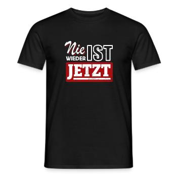 Nie wieder ist jetzt - Gegen Rechts, gegen Hetze - Männer T-Shirt - Schwarz - Vorne - AI Model Male 178 light (178cm)