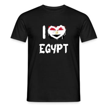 I love Egypt / Ich Liebe Ägypten Land Länder - Männer T-Shirt - Schwarz - Vorne - AI Model Male 178 light (178cm)