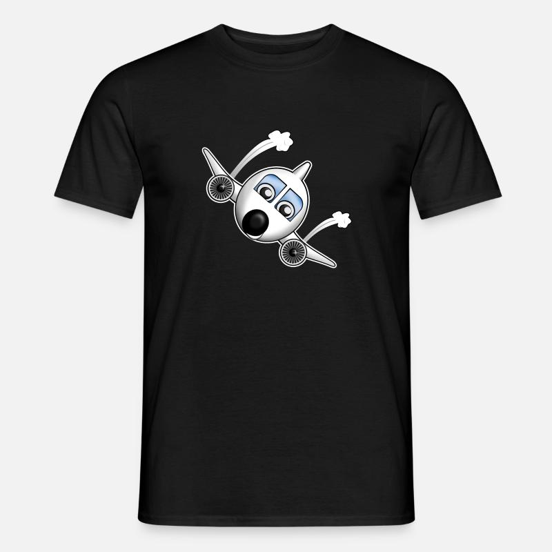 Flugzeug mit Gesicht - Männer T-Shirt - Schwarz