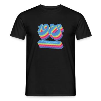 C'est ma génération (édition 1973) - T-shirt homme - noir - Devant - AI Model Male 178 light (178cm)