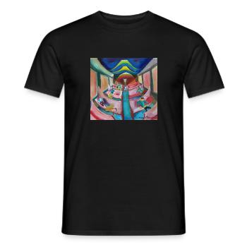 Zug in der Nacht 3 - Männer T-Shirt - Schwarz - Vorne - AI Model Male 178 light (178cm)