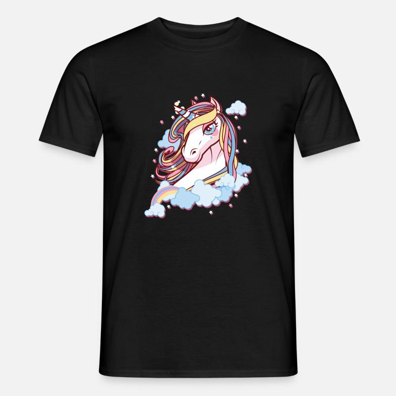 Einhorn - Männer T-Shirt - Schwarz