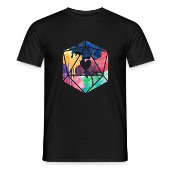 D20 Aquarell - Männer T-Shirt - Schwarz - Vorne - AI Model Male 178 light (178cm)