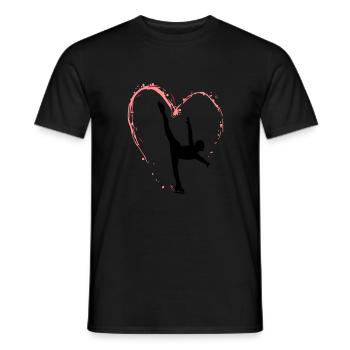 Heart skating - Men's T-Shirt - black - Front - AI Model Male 178 light (178cm)