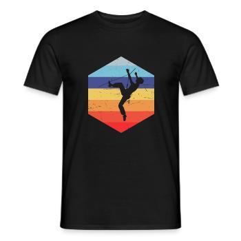 Bouldering Bouldering Women's Boulder Climber - Men's T-Shirt - black - Front - AI Model Male 178 light (178cm)