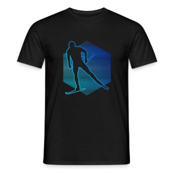 Cross-country skiing Classic Women Men Cross-country skiing Kl - Men's T-Shirt - black - Front - AI Model Male 178 light (178cm)