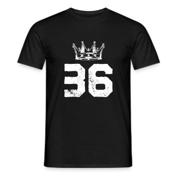 36 Number crown - Men's T-Shirt - black - Front - AI Model Male 178 light (178cm)