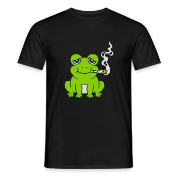 Weed Joint Frog Stoned - Men's T-Shirt - black - Front - AI Model Male 178 light (178cm)