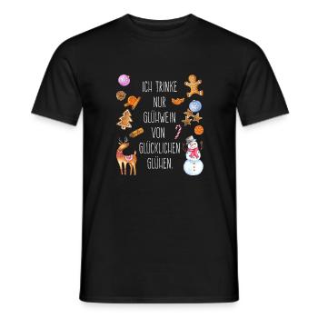 Ich trinke nur Glühwein von glücklichen Glühen - Männer T-Shirt - Schwarz - Vorne - AI Model Male 178 light (178cm)