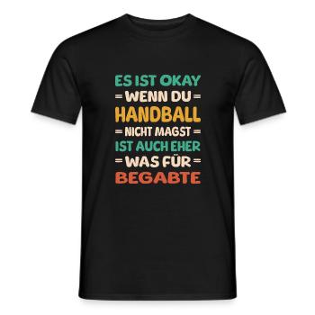 Handball für begabte Spruch - Männer T-Shirt - Schwarz - Vorne - AI Model Male 178 light (178cm)