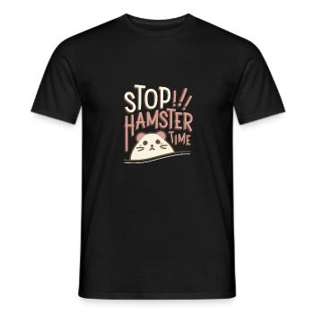 Hamster Time - Männer T-Shirt - Schwarz - Vorne - AI Model Male 178 light (178cm)