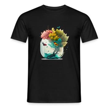 The miniature forest - Men's T-Shirt - black - Front - AI Model Male 178 light (178cm)