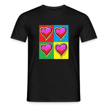 pop 4 Hearts - Men's T-Shirt - black - Front - AI Model Male 178 light (178cm)