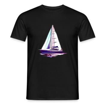 Sailor Sailing Ship Sailing Sailing Sailing Sail: - T-shirt homme - noir - Devant - AI Model Male 178 light (178cm)