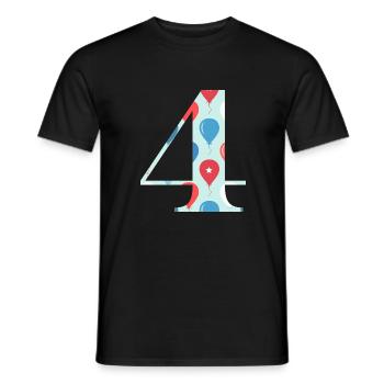 4th anniversary balloon - Men's T-Shirt - black - Front - AI Model Male 178 light (178cm)