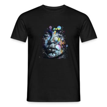 Graffiti Street Art Spray pochoir Vintage rétro - T-shirt homme - noir - Devant - AI Model Male 178 light (178cm)