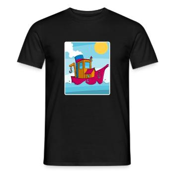 Buntes Bild eines lustigen Schleppers - Männer T-Shirt - Schwarz - Vorne - AI Model Male 178 light (178cm)