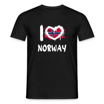 I love Norway / I love Norway Country Countries - Men's T-Shirt - black - Front - AI Model Male 178 light (178cm)