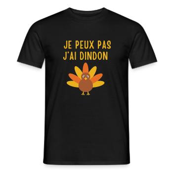 je peux pas jai Dindon - T-shirt homme - noir - Devant - AI Model Male 178 light (178cm)