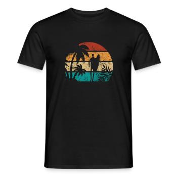 Sunset Surfer - Surf toute la journée - Vague - Cadeau - T-shirt homme - noir - Devant - AI Model Male 178 light (178cm)