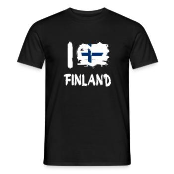 J’aime Finlande / J’aime Finlande Pays Pays - T-shirt homme - noir - Devant - AI Model Male 178 light (178cm)