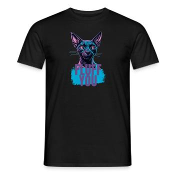 Fluff You Cool Cat Design - Men's T-Shirt - black - Front - AI Model Male 178 light (178cm)