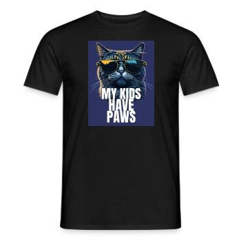 Conception de maman chat - T-shirt homme - noir - Devant - AI Model Male 178 light (178cm)